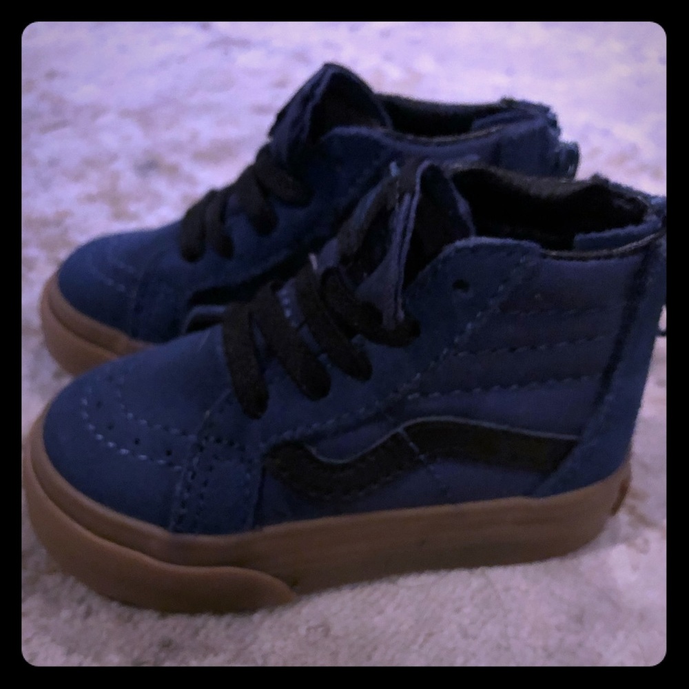 Baby 4 navy blue vans new sneakers hi tops